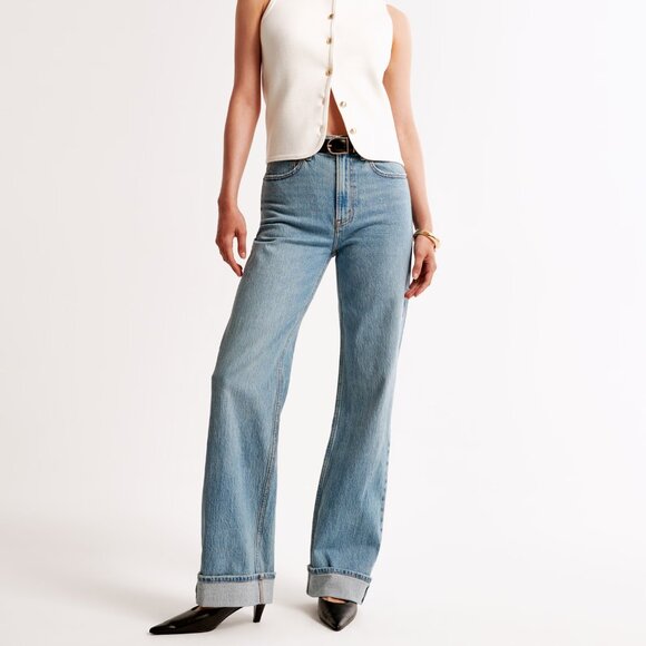 Abercrombie & Fitch Denim - Abercrombie High Rise 90s Relaxed Cuffed Jean